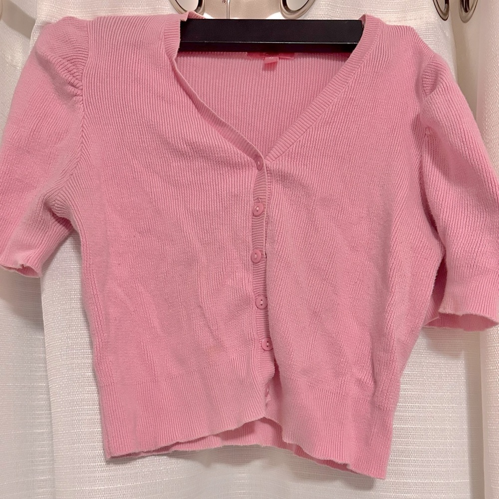 3 for 10 - Dolls Kill Pink Cropped Cardigan